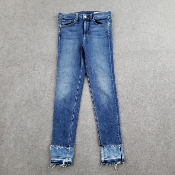 rag & bone Denim - Rag & Bone 10 Inch Ankle Skinny‎ Jeans Womens 27 Blue Raw Released Hem Denim